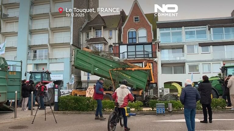 Vídeo. Agricultores visam casa de Macron contra acordo comercial da UE