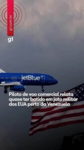 Piloto comercial diz quase ter batido em jato militar dos EUA perto da Venezuela