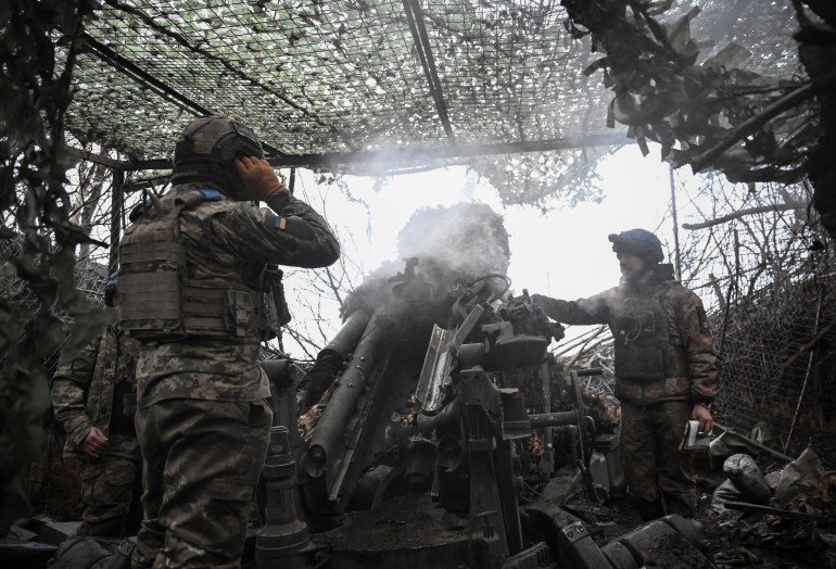 Artillerymen of the 44th Separate Artillery Brigade in Ukraine's Dnipropetrovsk region
