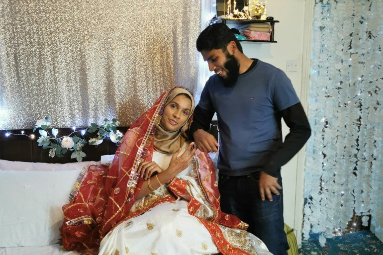 Shahmina Alam with Kamran Ahmed - Palestine Action linked hunger striker [Courtesy of Alam family]