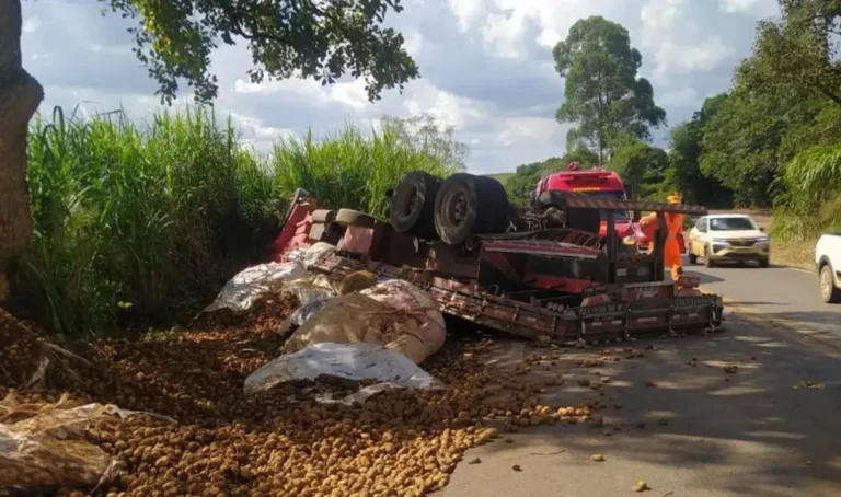 Camião capota em Marracuene e multidão corre atrás de batata enquanto vítima fica para trás