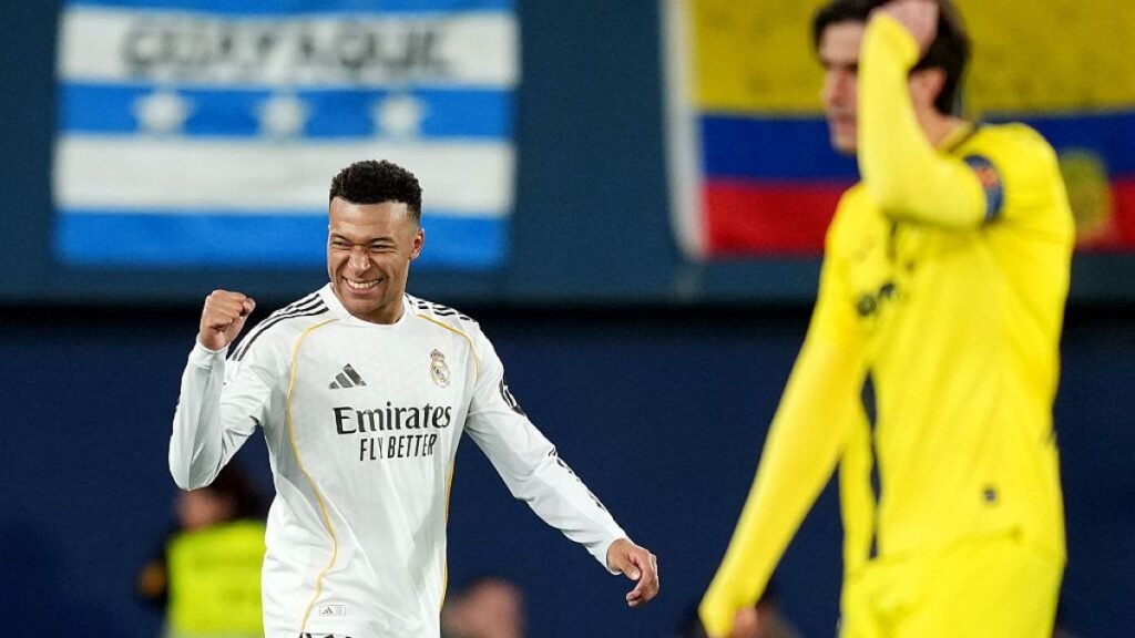 Mbappe’s brace at Villarreal sends Real Madrid to top of La Liga