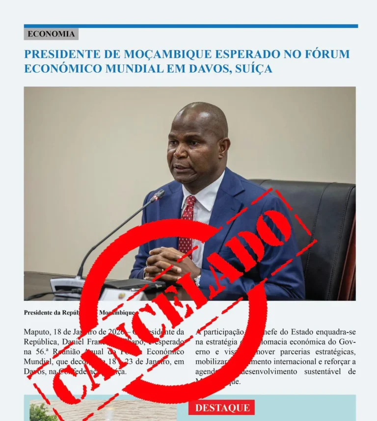 PRESIDENTE DA REPÚBLICA CANCELA PARTICIPAÇÃO NO FÓRUM ECONÓMICO MUNDIAL EM DAVOS