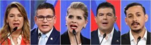 A photo that shows five Costa Rican presidential candidates.
