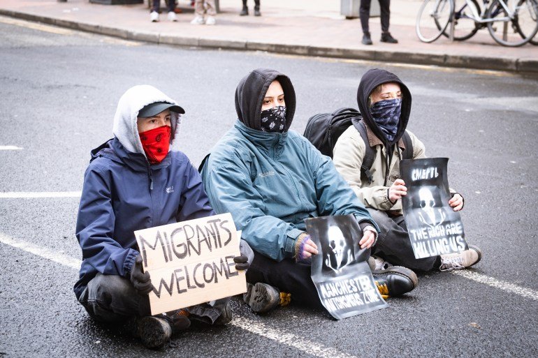 far right UK protests Manchester