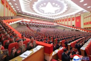 People attend the Ninth Congress of the Workers' Party of Korea (WPK) in Pyongyang, North Korea, February 19, 2026, in this picture released by North Korea's official Korean Central News Agency. KCNA via REUTERS ATTENTION EDITORS - THIS IMAGE WAS PROVIDED BY A THIRD PARTY. REUTERS IS UNABLE TO INDEPENDENTLY VERIFY THIS IMAGE. NO THIRD PARTY SALES. SOUTH KOREA OUT. NO COMMERCIAL OR EDITORIAL SALES IN SOUTH KOREA.