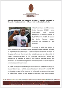 RMDDH denuncia alegadas violações na detenção de activista em Nampula