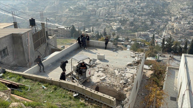 view from above of a demolished home