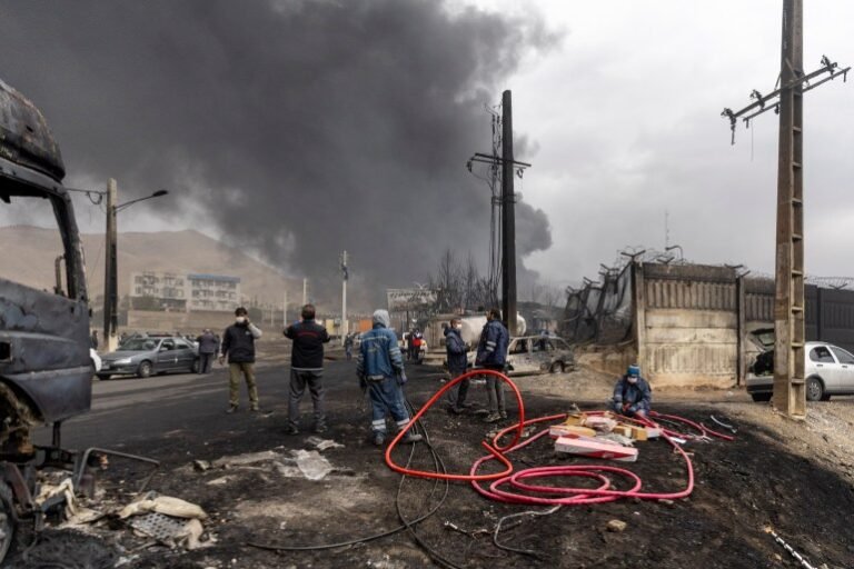 TEHRAN, IRAN - MARCH 8: Smoke billows after overnight airstrikes on oil depots on March 8, 2026 in Tehran, Iran. The United States and Israel continued their joint attack on Iran that began on February 28. Iran retaliated by firing waves of missiles and drones at Israel, and targeting U.S. allies in the region. (Photo by Majid Saeedi/Getty Images)