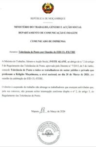 Governo concede tolerância de ponto aos muçulmanos no Eid-ul-Fitre