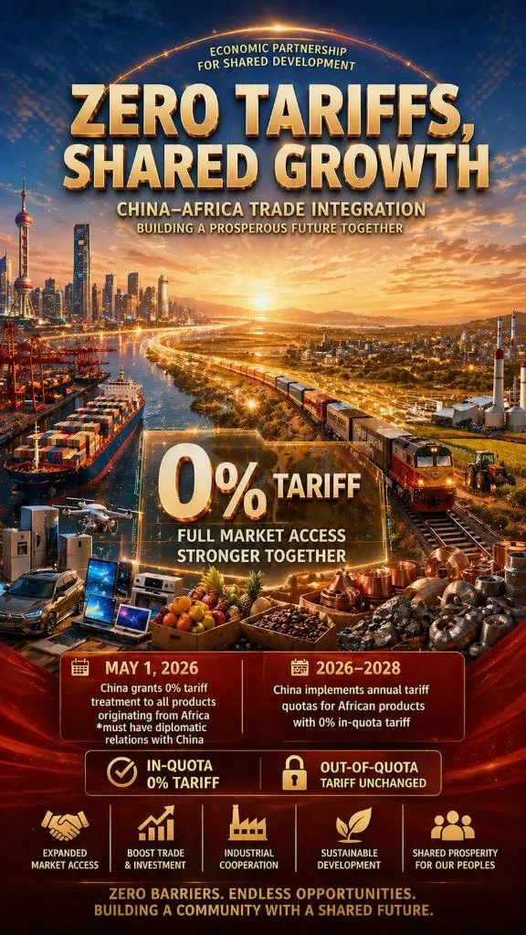 China concederá tratamento tarifário zero a todos os países africanos com os quais mantém relações diplomáticas