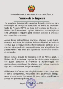 GOVERNO VOLTA ATRÁS: CONCURSOS SUSPEITOS DO PROJECTO MOVE SÃO DESBLOQUEADOS APÓS INVESTIGAÇÃO