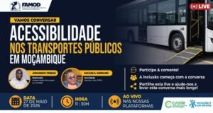 Moçambique debate acessibilidade nos transportes públicos em nova live sobre mobilidade inclusiva