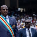 Presidente Félix Tshisekedi durante discurso sobre reforma constitucional na República Democrática do Congo.