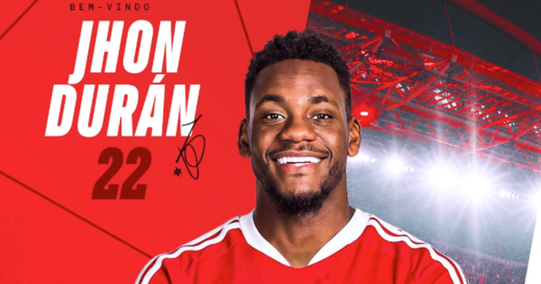 Jhon Durán é oficial! Saiba quanto o Benfica vai pagar pelo colombiano