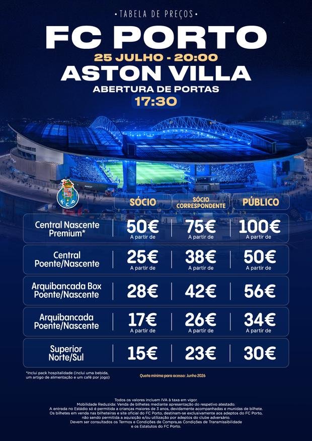 FC Porto anuncia venda de bilhetes para o jogo de apresentação no Dragão