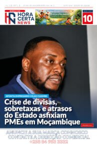 Celso Cuambe na capa da 10.ª edição da Hora Certa News sobre os desafios das PMEs em Moçambique.